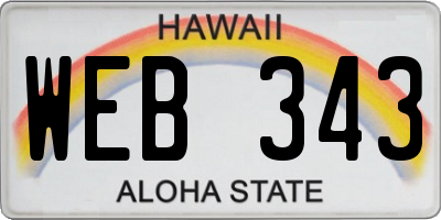 HI license plate WEB343