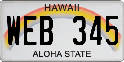 HI license plate WEB345