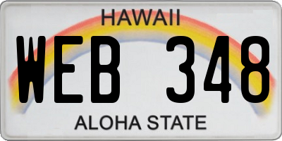 HI license plate WEB348