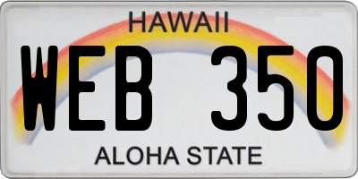 HI license plate WEB350