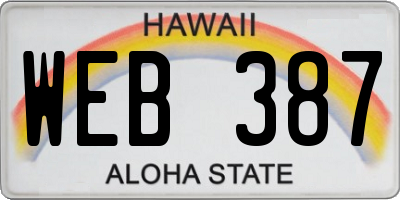 HI license plate WEB387