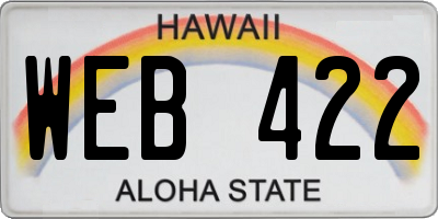 HI license plate WEB422