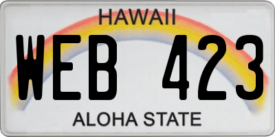 HI license plate WEB423