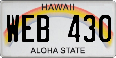 HI license plate WEB430
