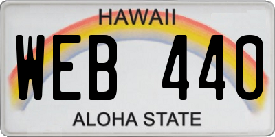 HI license plate WEB440