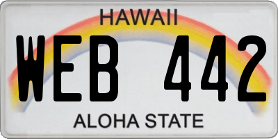 HI license plate WEB442