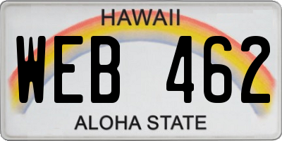 HI license plate WEB462