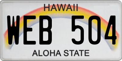 HI license plate WEB504