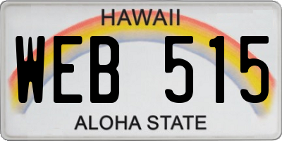 HI license plate WEB515