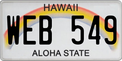 HI license plate WEB549