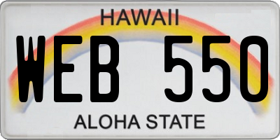 HI license plate WEB550