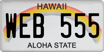 HI license plate WEB555