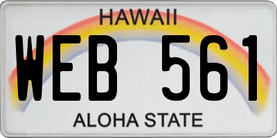 HI license plate WEB561