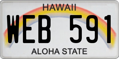 HI license plate WEB591