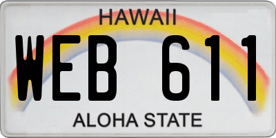 HI license plate WEB611
