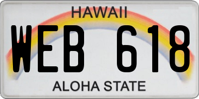 HI license plate WEB618