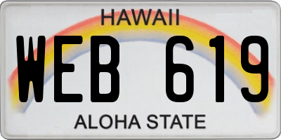 HI license plate WEB619