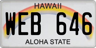HI license plate WEB646