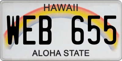 HI license plate WEB655