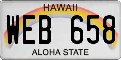 HI license plate WEB658