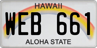 HI license plate WEB661