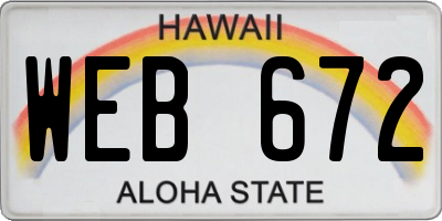 HI license plate WEB672