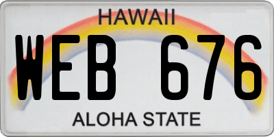 HI license plate WEB676
