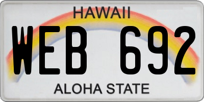 HI license plate WEB692