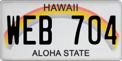 HI license plate WEB704