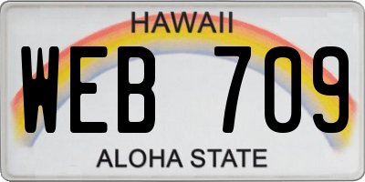 HI license plate WEB709