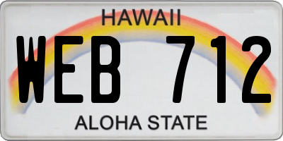 HI license plate WEB712