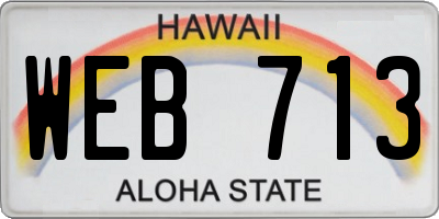 HI license plate WEB713