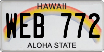 HI license plate WEB772