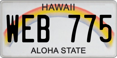 HI license plate WEB775