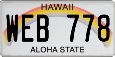 HI license plate WEB778