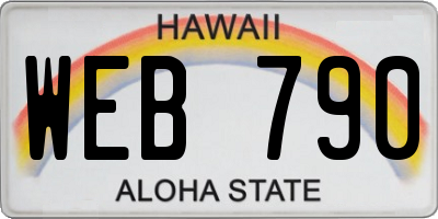 HI license plate WEB790