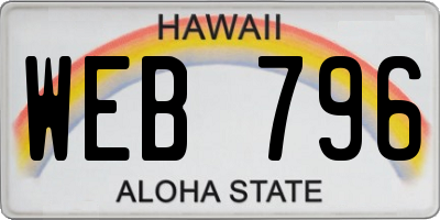 HI license plate WEB796