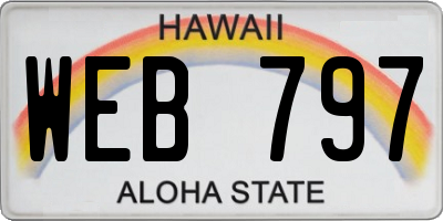 HI license plate WEB797