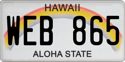 HI license plate WEB865