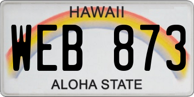 HI license plate WEB873