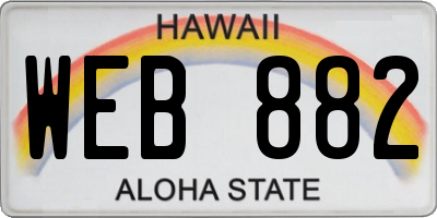 HI license plate WEB882