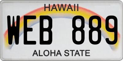 HI license plate WEB889