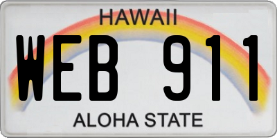 HI license plate WEB911