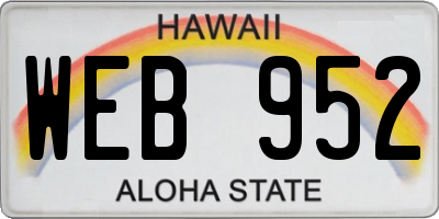 HI license plate WEB952