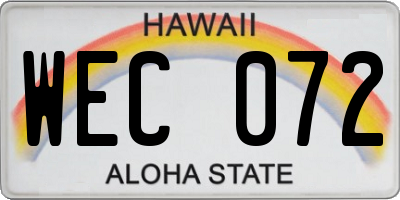 HI license plate WEC072