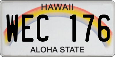 HI license plate WEC176