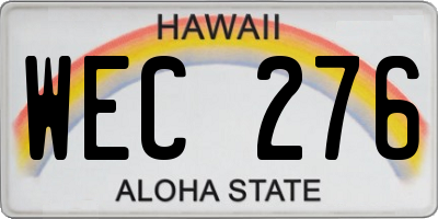 HI license plate WEC276