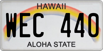 HI license plate WEC440
