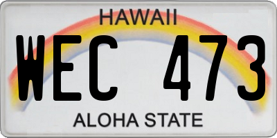 HI license plate WEC473