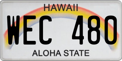 HI license plate WEC480